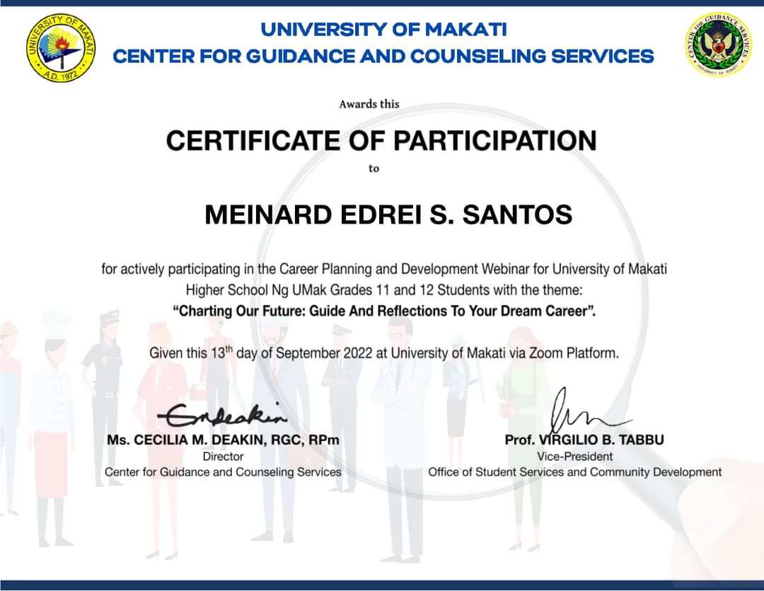 Certificate photo