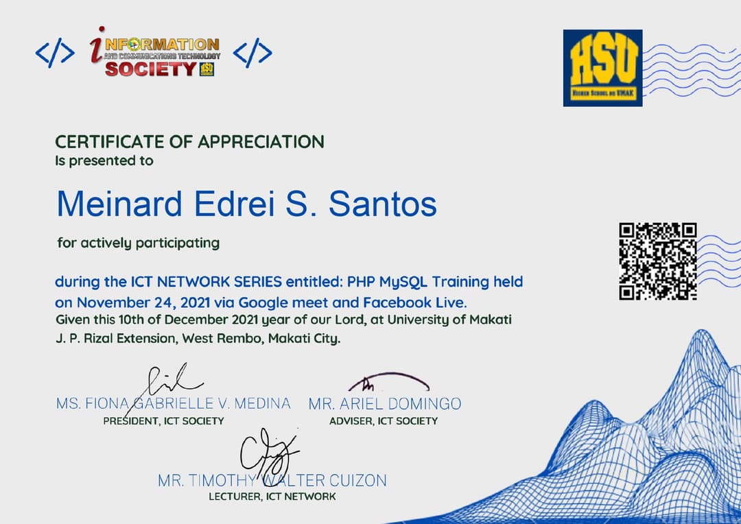 Certificate photo