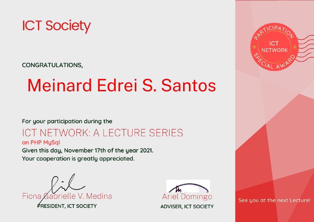 Certificate photo